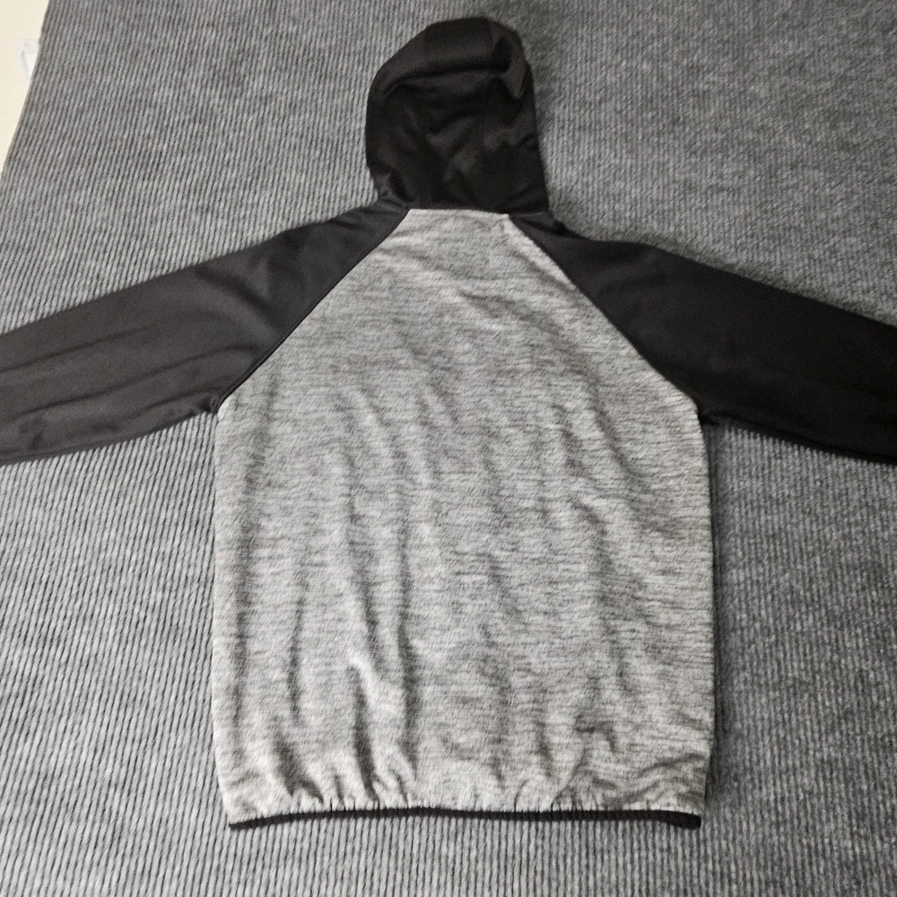 Carolina Panthers Jacket Mens Medium Gray Black NFL Football Full Zip Hooded NFL